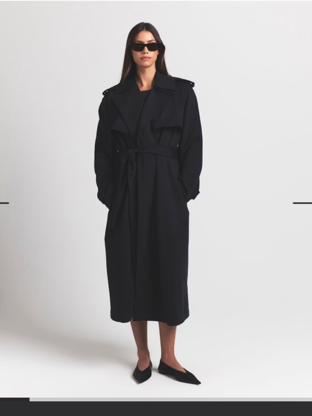 Skims boyfriend Oversized Trench Coat - Black